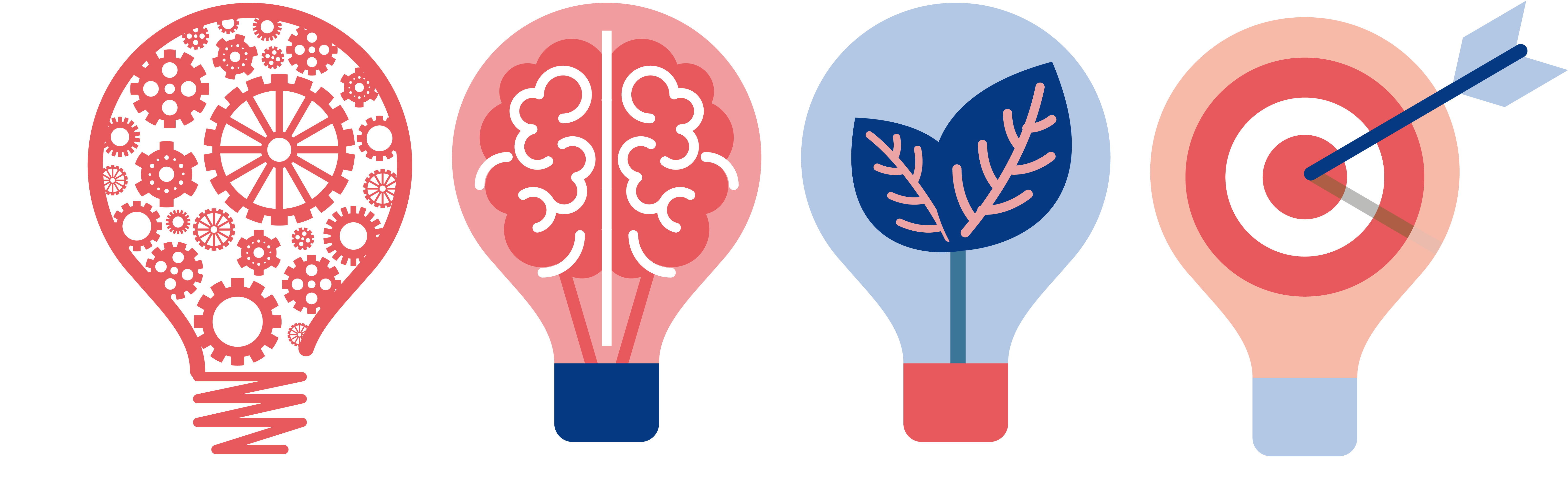 Ilustración de ideas, aprendizaje y objetivos educativos